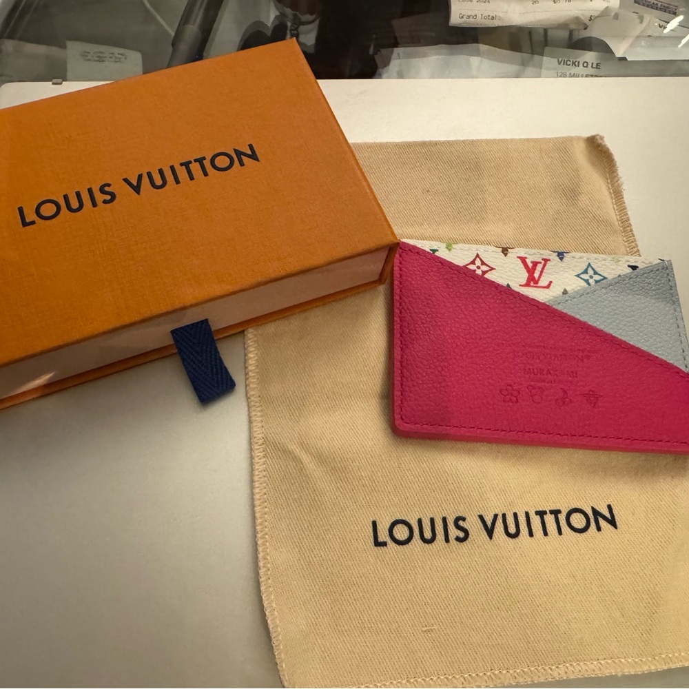 Louis Vuitton Pink and White Card Holder